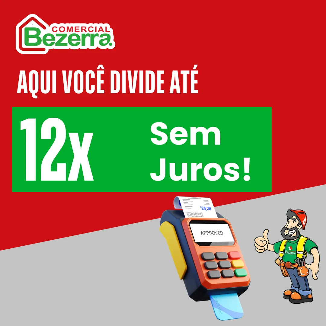 Aqui você divide em até 12x sem juros